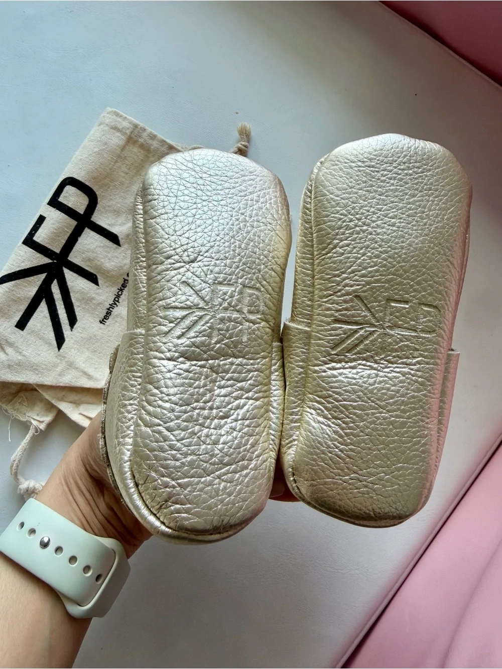Platinum Mary Jane Baby Shoes - Metallic Gold Kids Shoes size 4